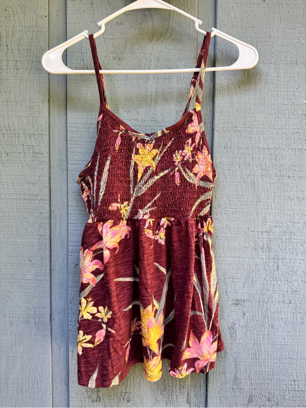 torrid Burgundy Floral Smocked Top